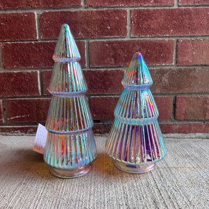 TARGET BULLSEYE PLAYGROUND IRIDESCENT CHRISTMAS TREES 2CT